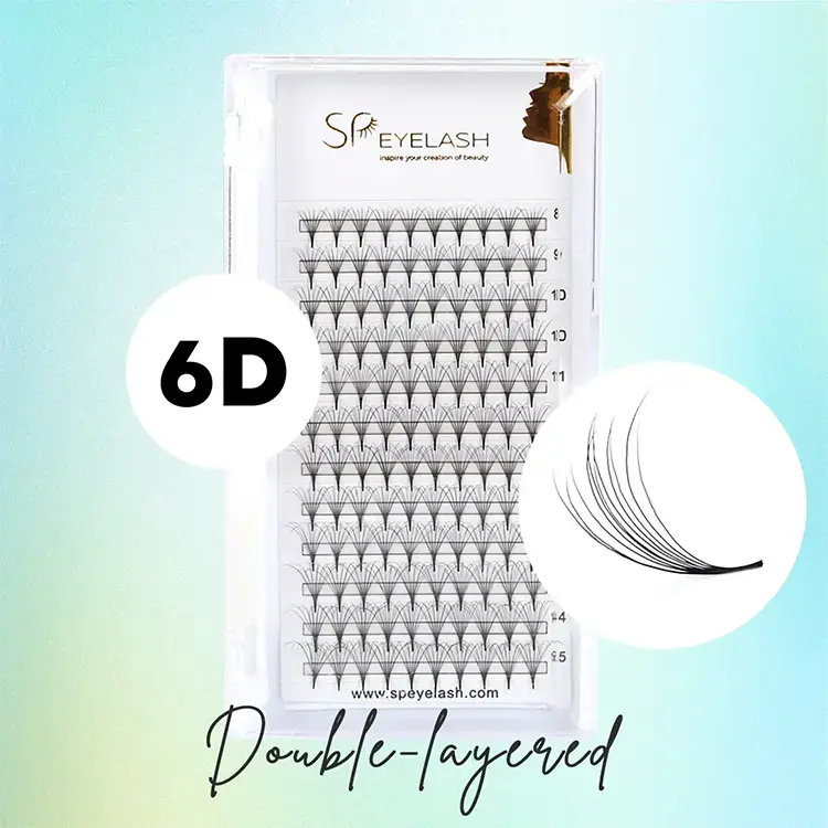 6d dubbele laag Camellia -fans