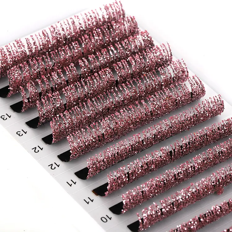 Roze glitter glanzende wimpers